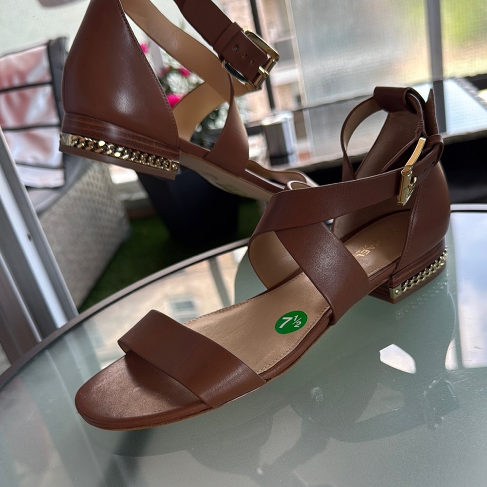 Michael Kors Brown and Gold Sandals